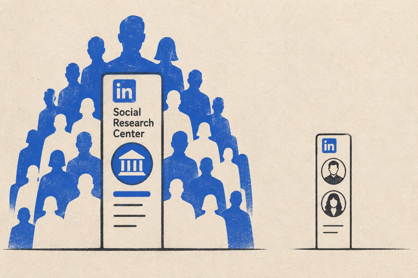 „Social Research Center“ „LinkedIn“ profilis teigė turintis 200–500 darbuotojų, tačiau rodė tik du jų profilius.