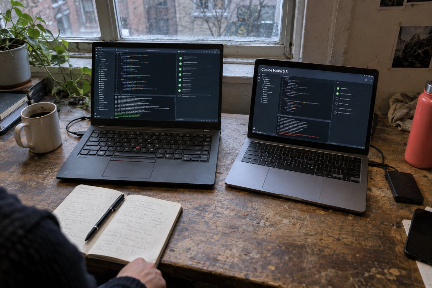Hasil Terminal-Bench 4.0 menempatkan Claude Haiku 5.5 di bawah Claude Sonnet 5.5 untuk pengodean agen kompleks.