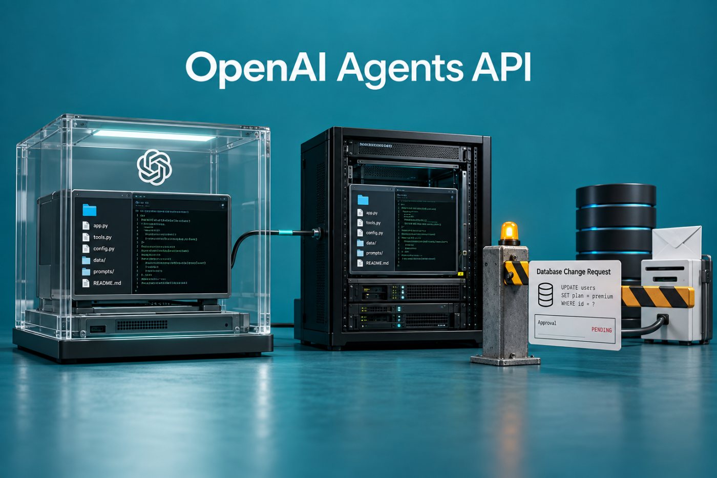 Tác vụ Agents API chạy trong sandbox được chọn, còn quyền ghi ra hệ thống bên ngoài vẫn bị giới hạn.