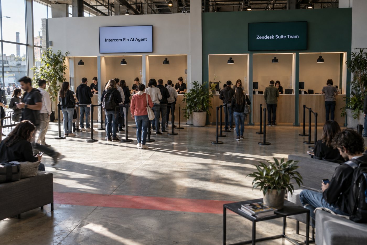 Nella simulazione, la spesa Zendesk diminuisce all’aumentare delle escalation, mentre il totale Intercom resta stabile se ogni passaggio è fatturabile.