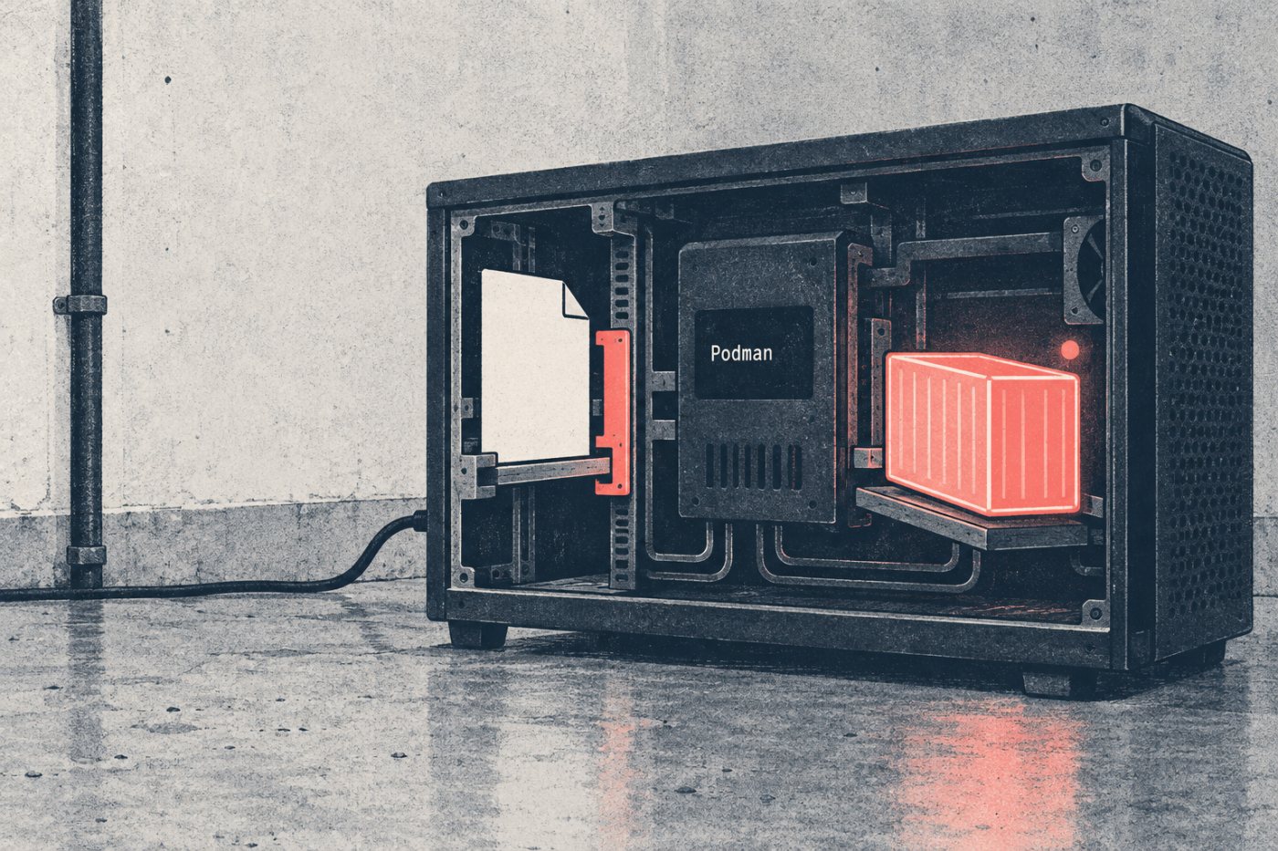 A Podman Quadlet .container egységéből felhasználói systemd-szolgáltatás indul egy Linux-szerveren.