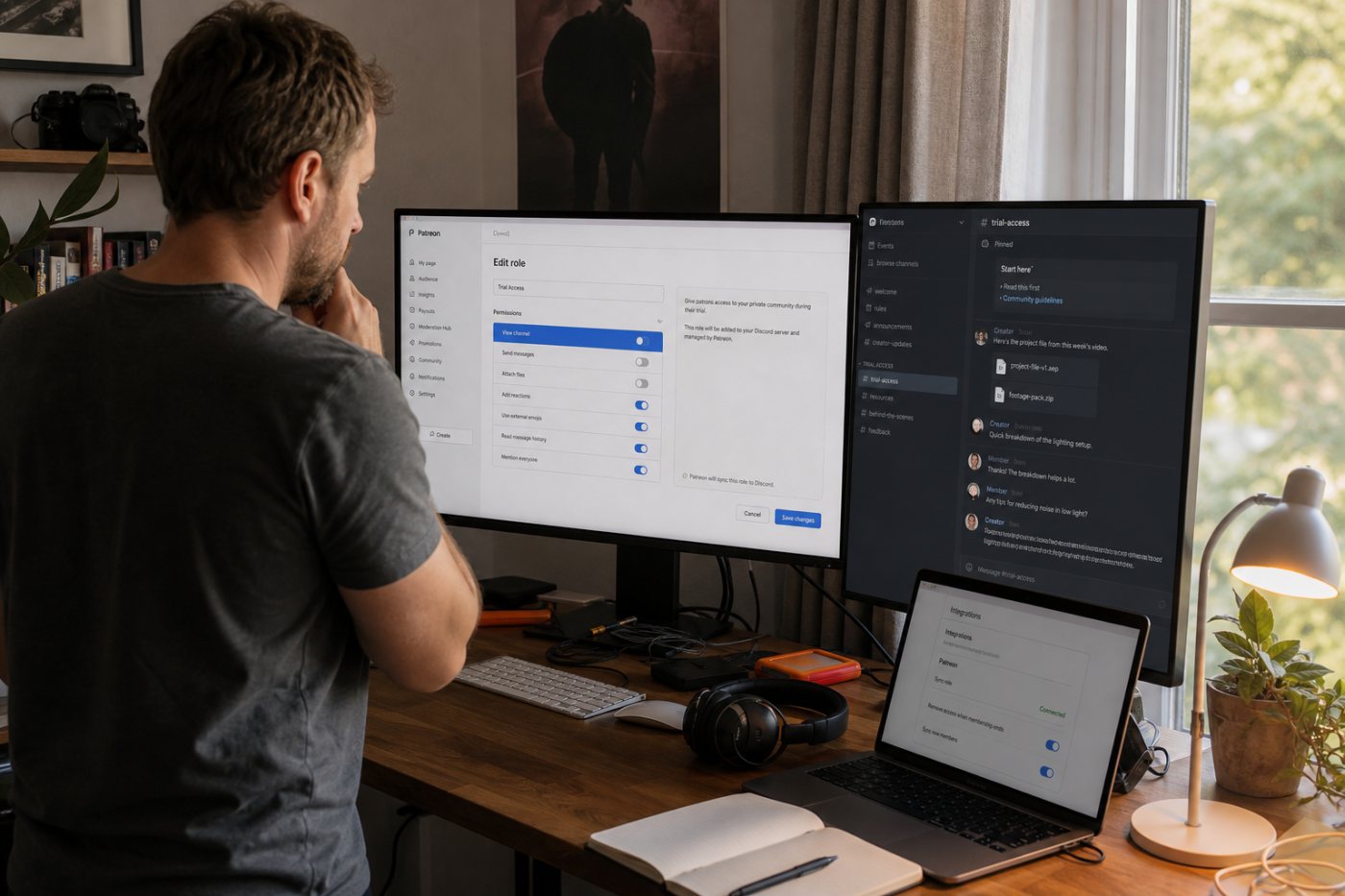 Роль уровня Patreon открывает пробному участнику приватные каналы Discord и их прежнее содержимое.