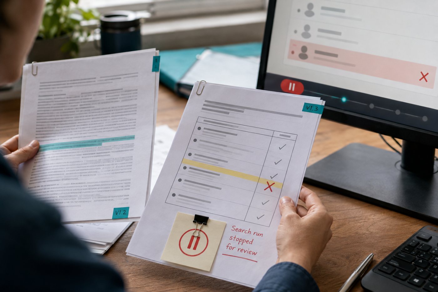 Abgleich von Stellenanforderungen und Kandidatensuche deckt ein unbelegtes Auswahlmerkmal vor dem Ranking auf.