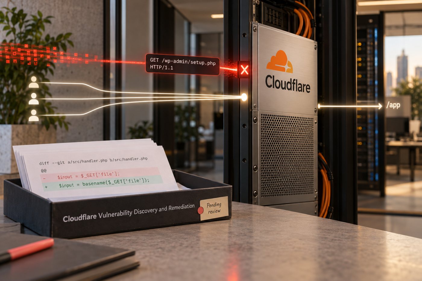 Une règle WAF réduit temporairement l’exposition, tandis que le correctif de code reste soumis à la décision des ingénieurs.