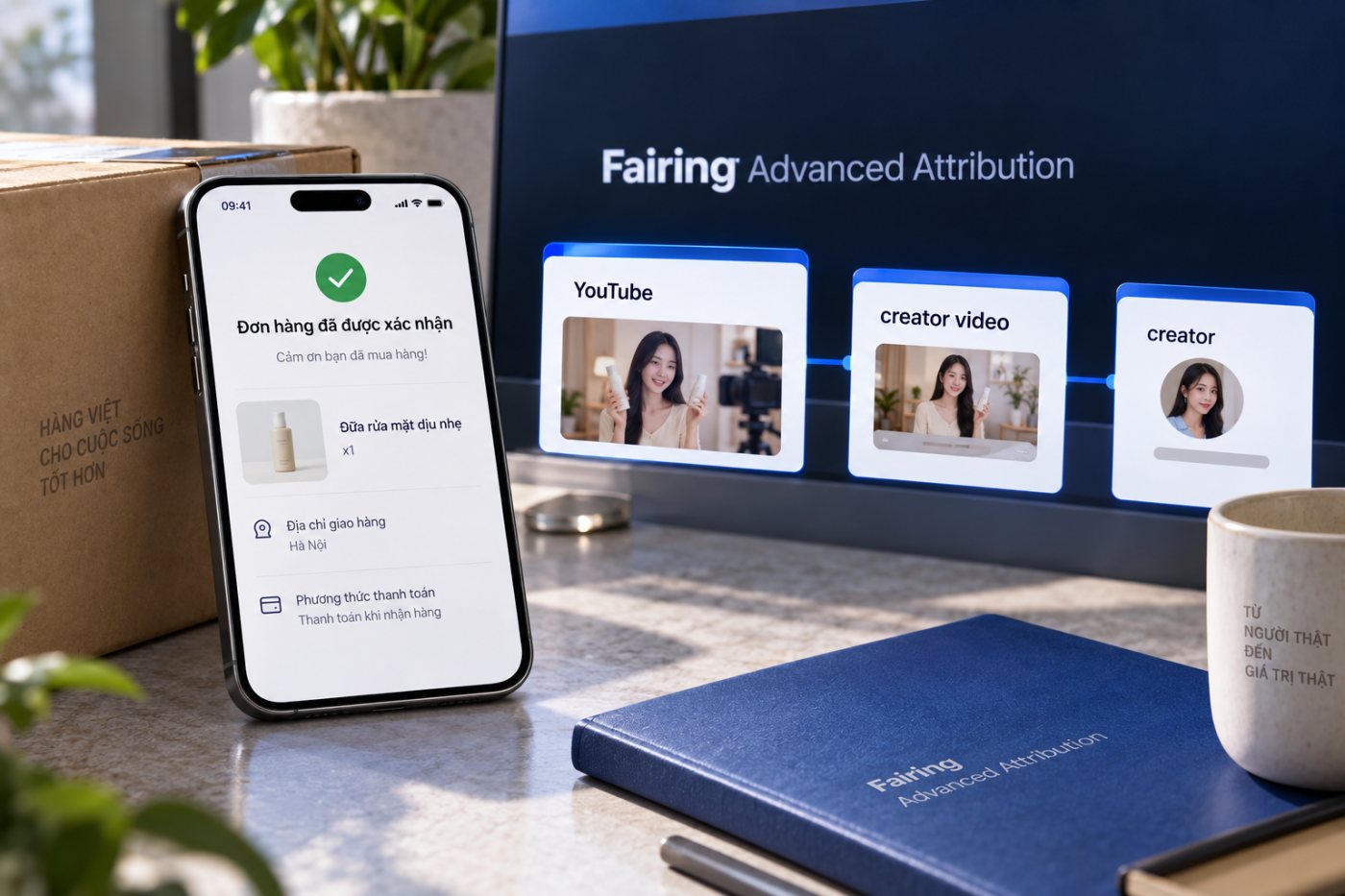 Luồng Fairing Advanced Attribution chuyển câu trả lời YouTube thành định dạng nội dung và tên creator cụ thể.