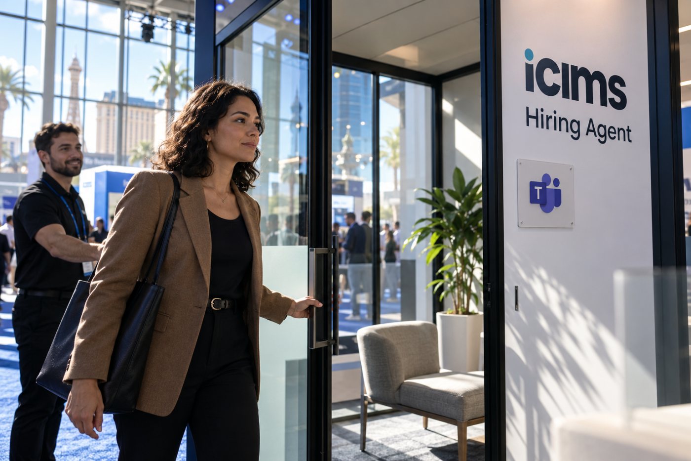 ICIMS Hiring Agent směruje čekající hodnocení kandidáta k odpovědnému manažerovi v Microsoft Teams.