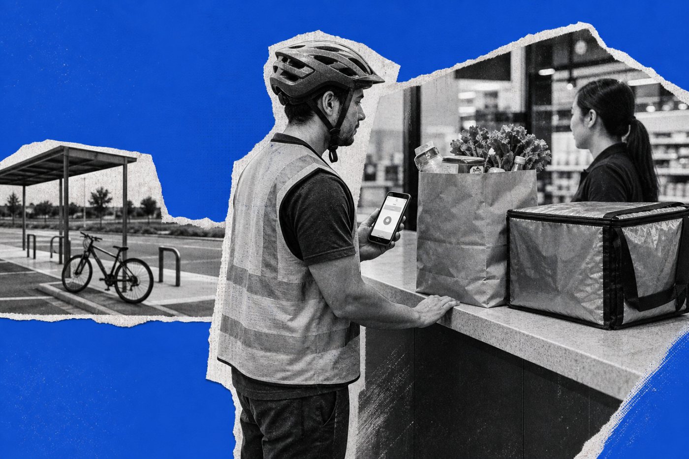Une mission de courses acceptée reste active pendant l’attente au point de collecte.