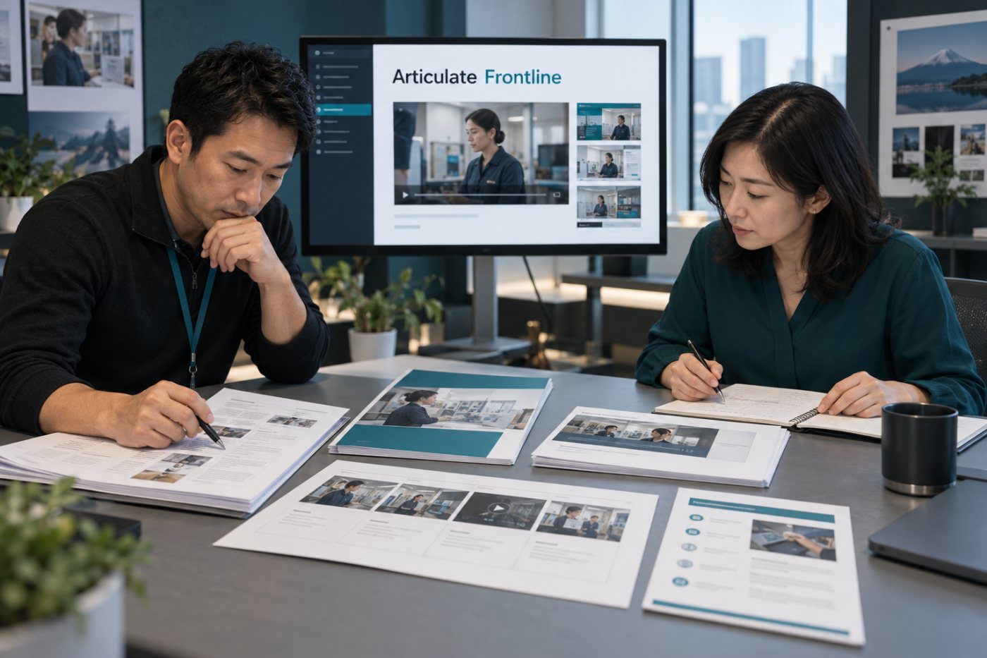 Articulate Frontlineで業務資料を研修キットに変換し、現場担当者とL&D担当者が別の観点から確認する工程