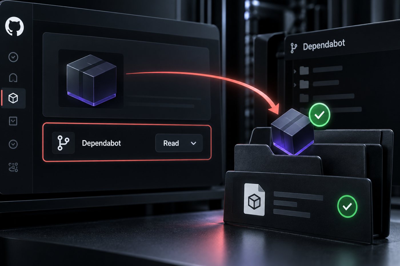 Manage Actions access에서 Dependabot 실행 저장소에 Read 권한을 부여한 상태
