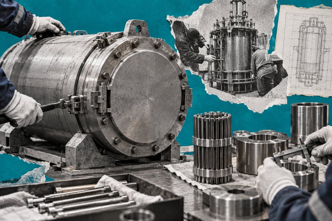Preparación de componentes y combustible para el proyecto nuclear flotante de Bluecore Energy antes de su despliegue.
