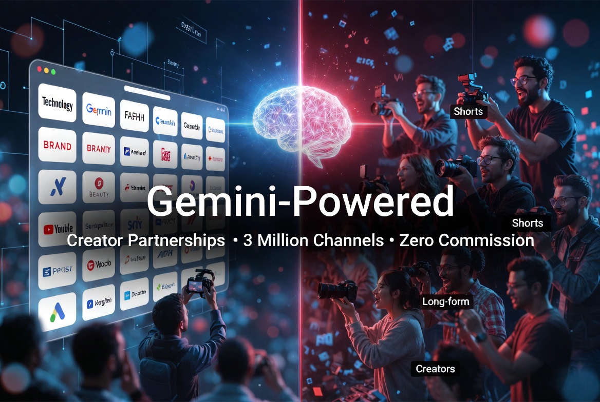 YouTube Finally Launches Gemini-Powered Creator Partnerships: 3 Million Creators, Zero Commission, All Inside Google Ads