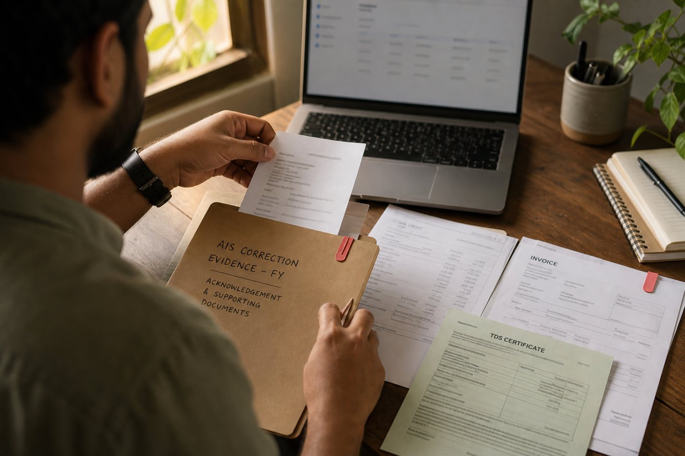 AIS गतिविधि इतिहास से प्रतिक्रिया पावती लेकर संबंधित कर प्रमाणों के साथ सुरक्षित करना