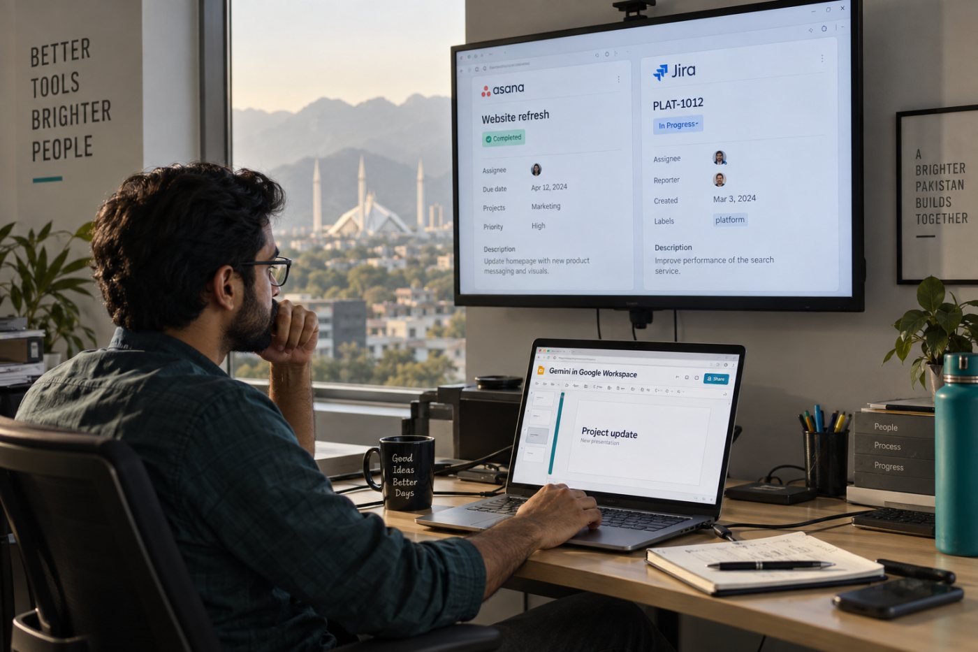 Gemini کا Asana اور Jira کی معلومات پڑھنا جبکہ بیرونی records تبدیل نہ ہوں