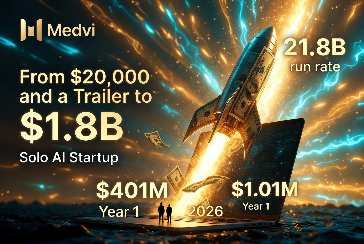The Billion-Dollar Solo Startup: How One Man Built Medvi — $401M in Year One, $1.8B Run Rate in Year Two — With Just AI and His Brother