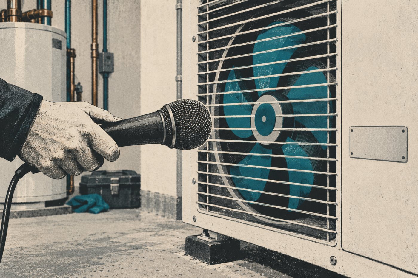Clef-omni näidispäring seob seadme sildi foto, tööhääle ja ventilaatori video eraldi otsustega.