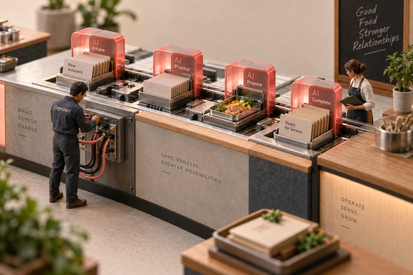 A Frontier engineer and business operator jointly managing an AI-enabled client workflow