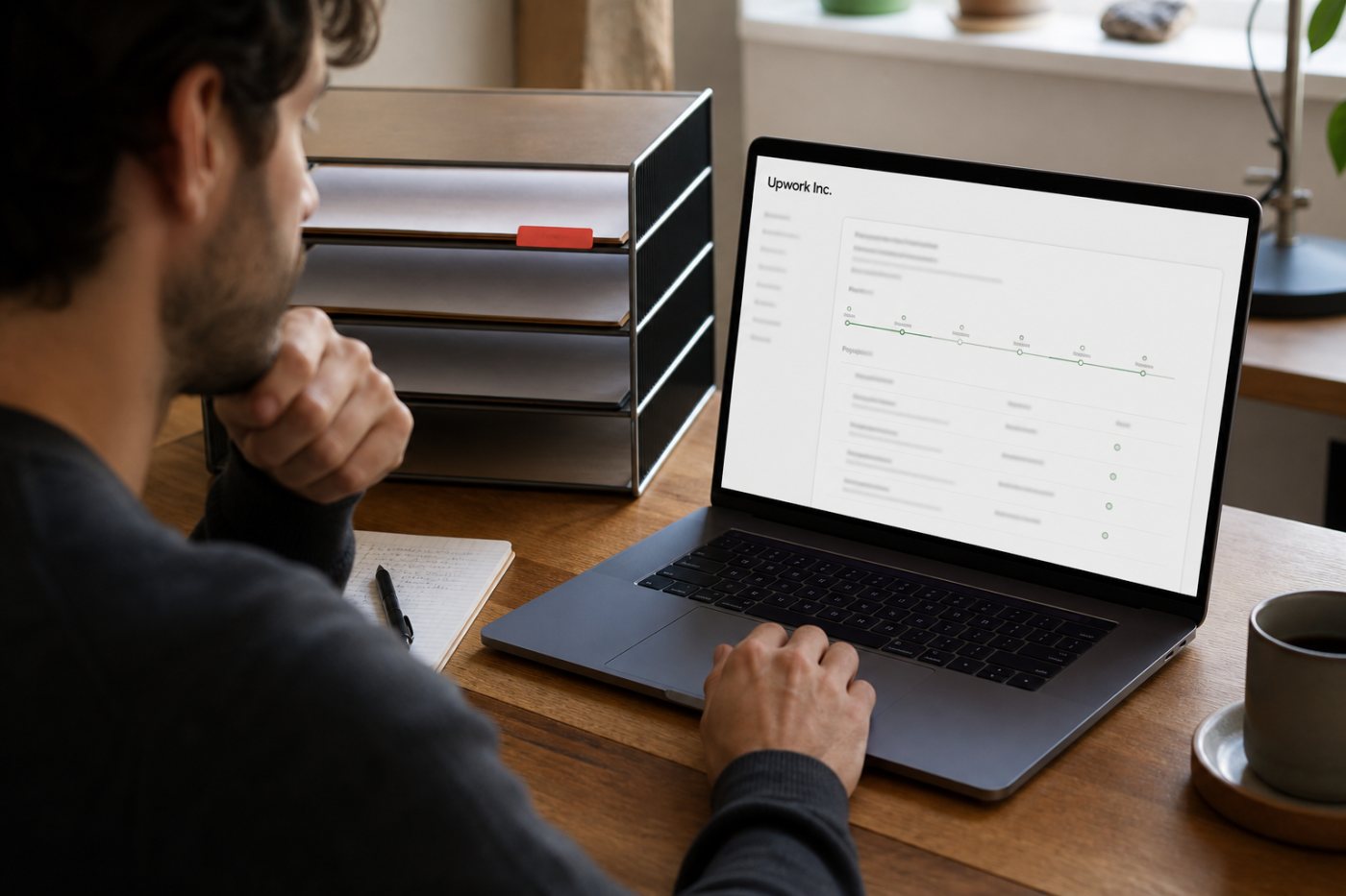 A freelancer evaluates a larger Upwork engagement within a marketplace serving fewer active clients.