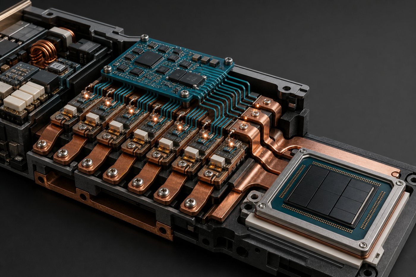 Les contrôleurs multiphases de C2i coordonnent plusieurs étages de puissance associés aux semi-conducteurs d’Infineon.