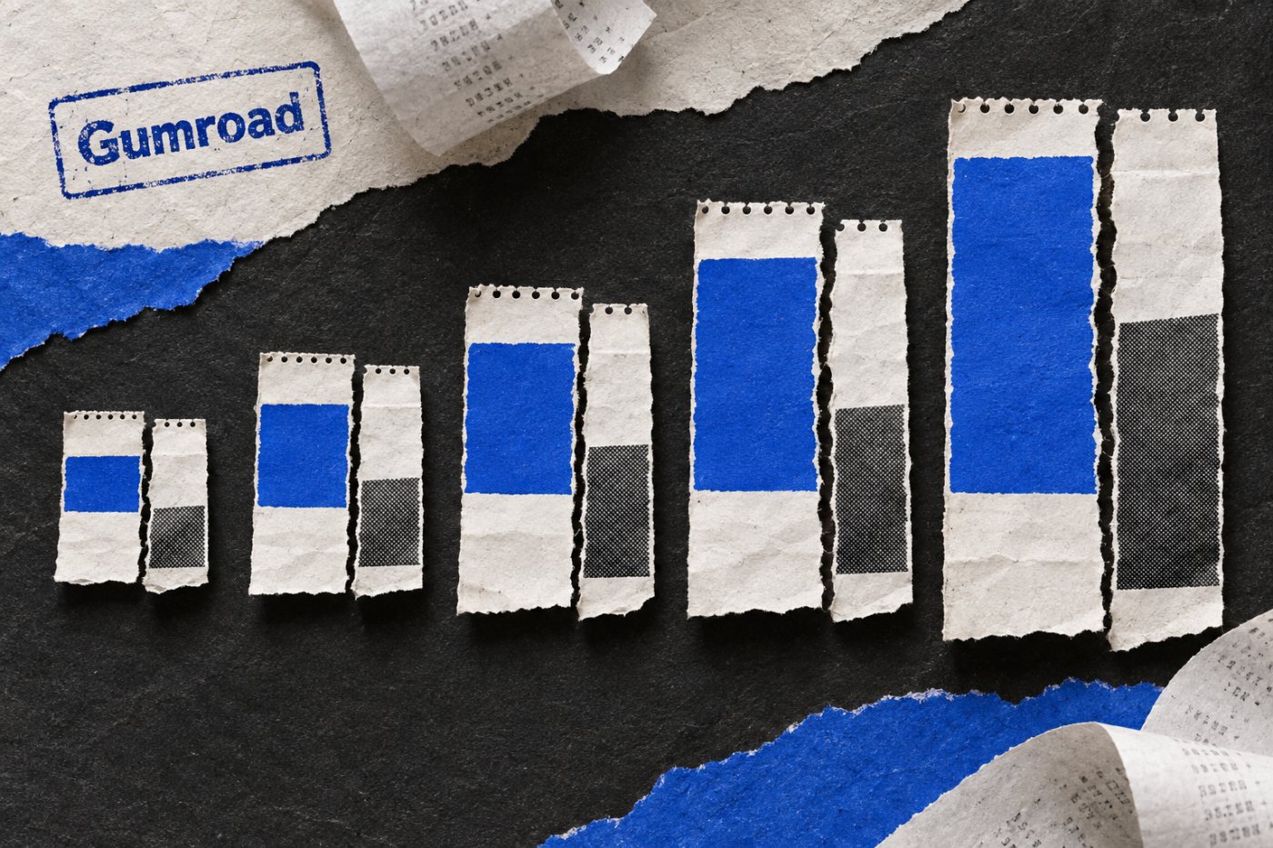 Seller proceeds from Gumroad direct and Discover sales at five product prices.