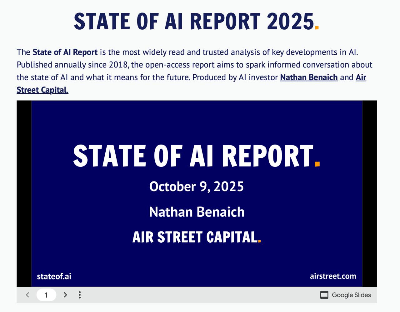 State of AI Report 2025: Key Highlights