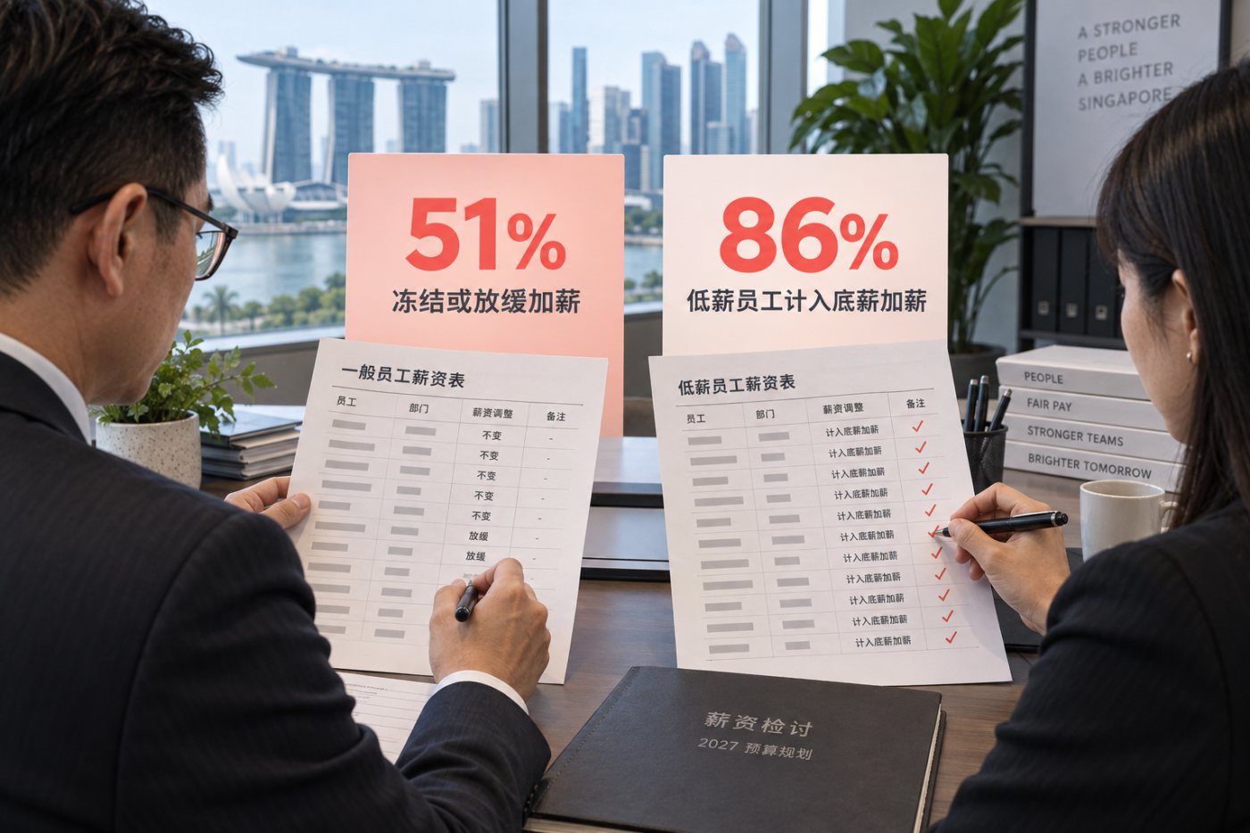 新加坡企业在2027年工资规划中分别审核一般员工的保守调整与低薪员工的固定工资增长