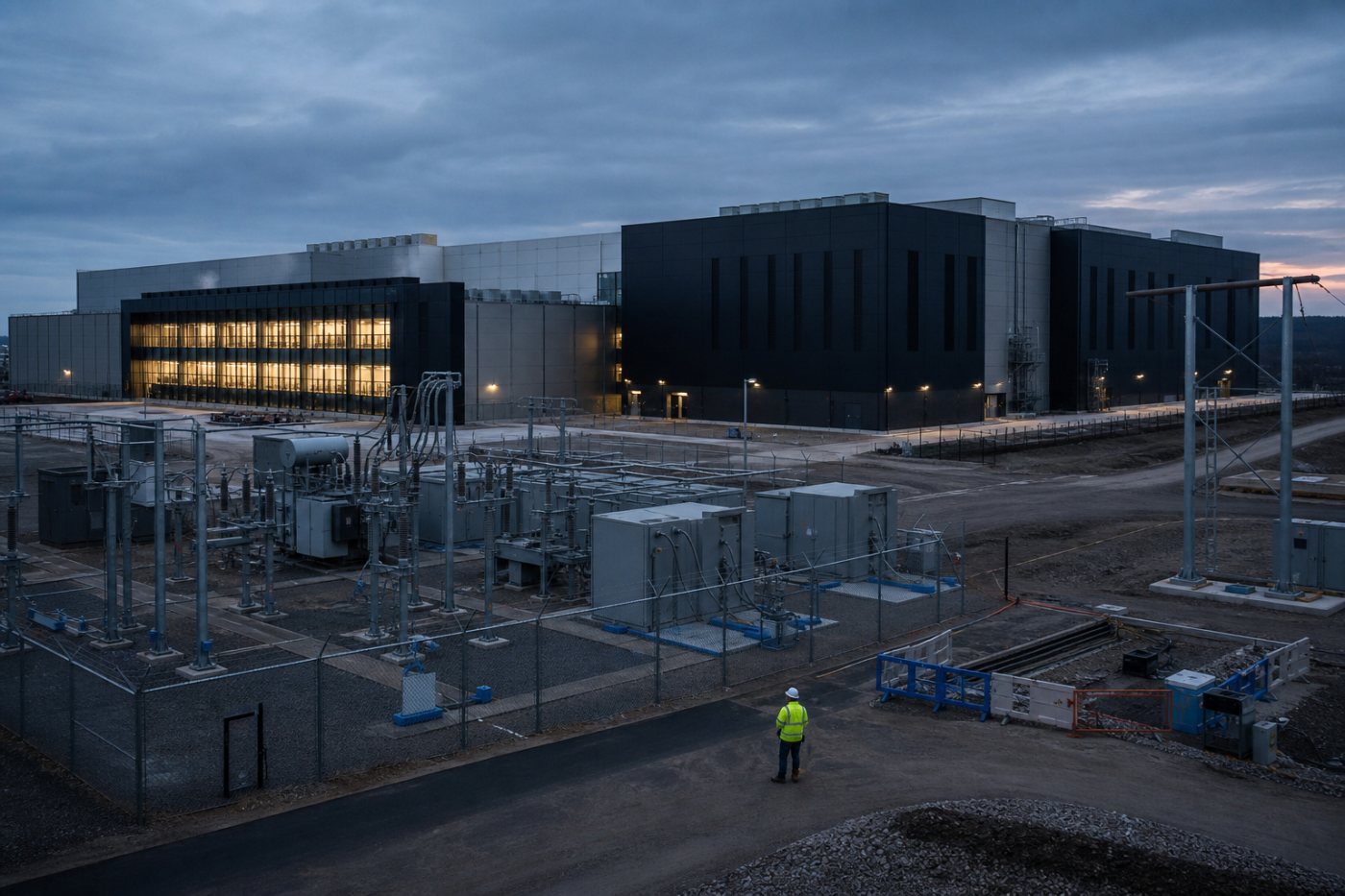 Data center concluído permanece parcialmente inativo por falta de conexão elétrica suficiente.