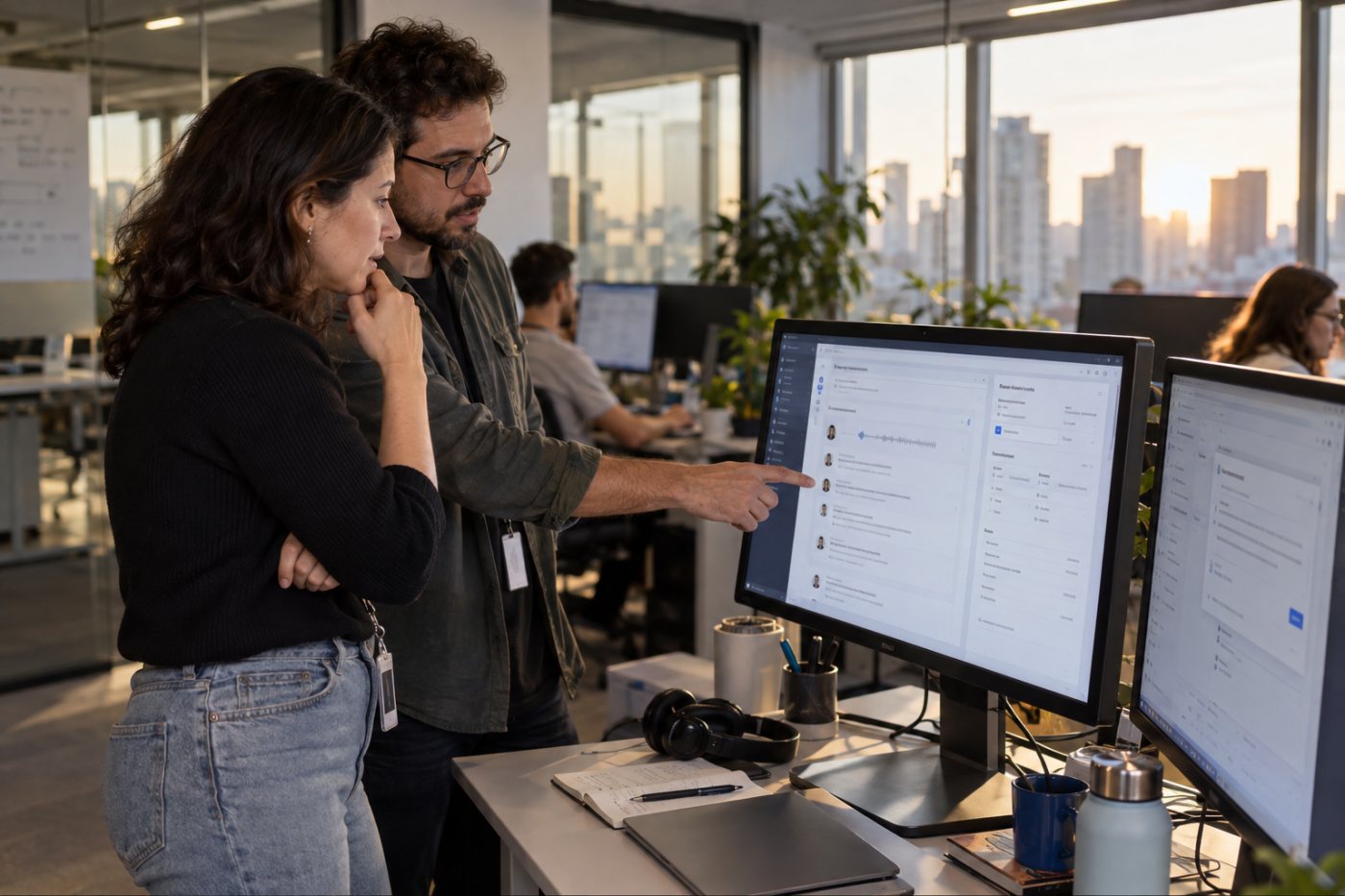 Interação comercial atualiza o registro compartilhado usado por uma equipe e por um agente no CRM da Lightfield.