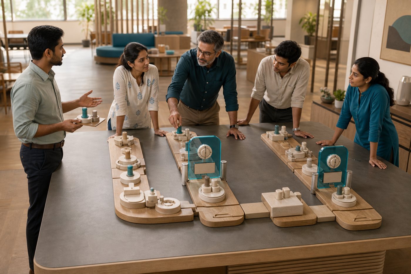 インドの管理職とチームがAI実験を部門の反復可能な業務手順へ移す場面