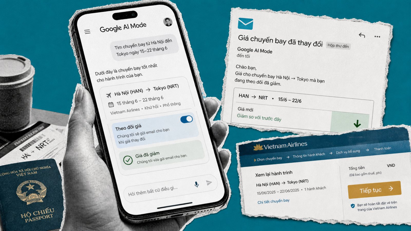 Google AI Mode theo dõi giá vé tại 180 thị trường, đặt khách sạn vẫn có giới hạn
