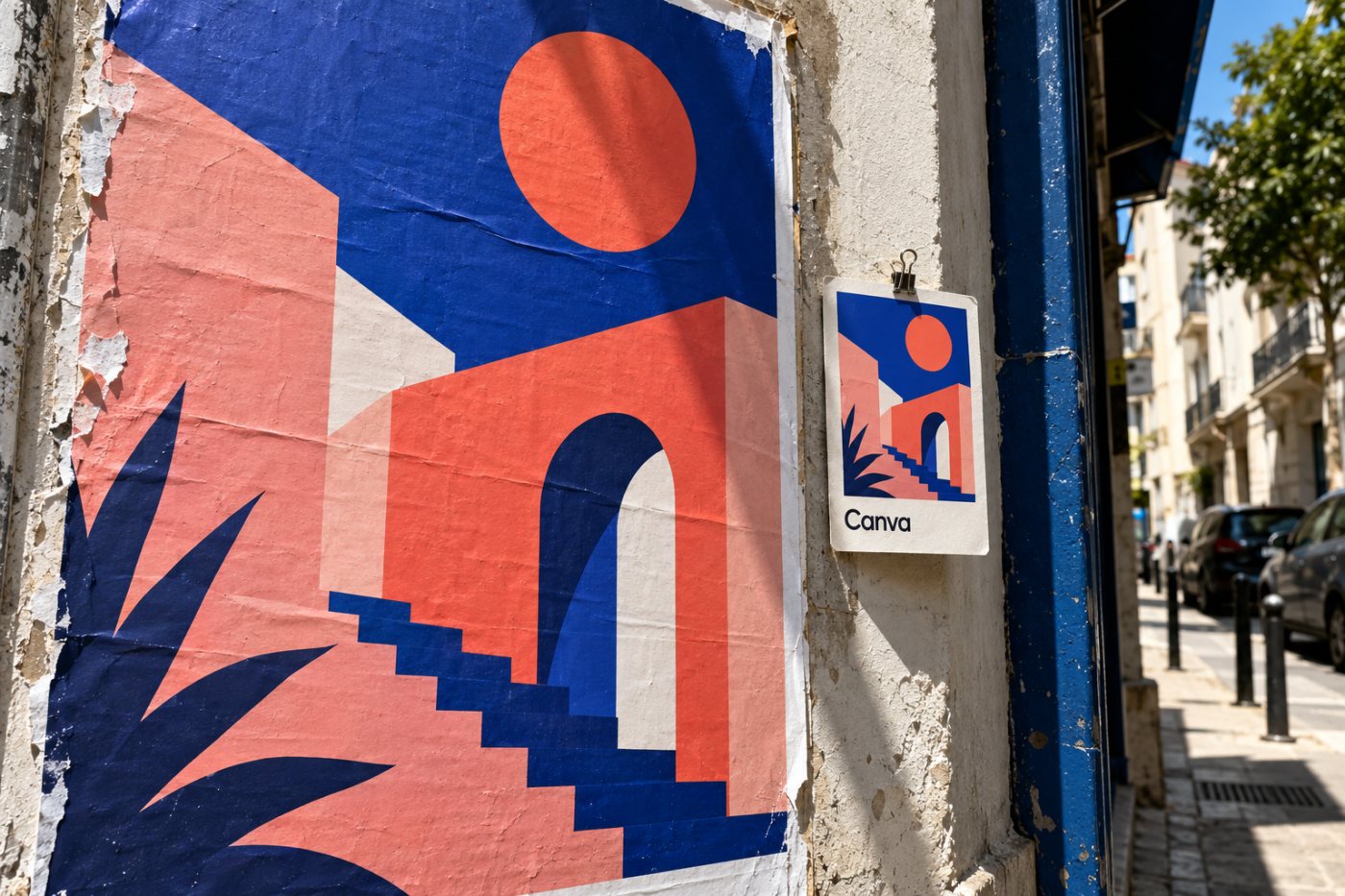 Adobe Expressben felhasznált Adobe-grafika két eltérő méretű kampányanyagon.