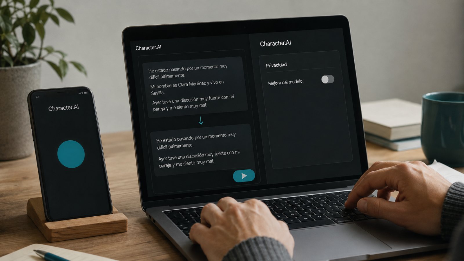 Tu chat con un personaje de IA no es un diario privado