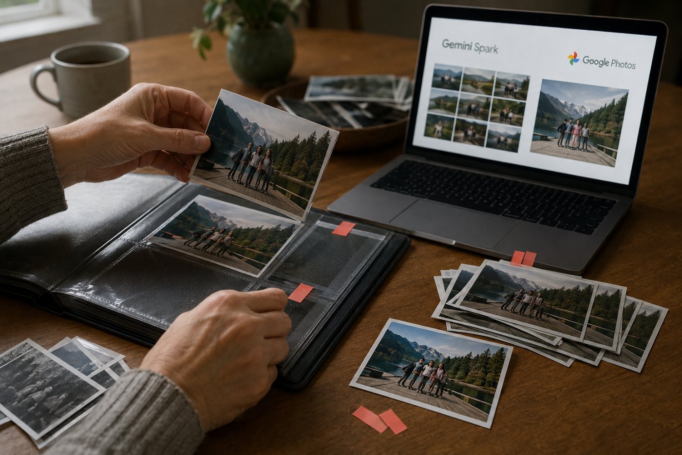 Gemini Spark selects, edits and organizes event photos from a connected Google Photos library.