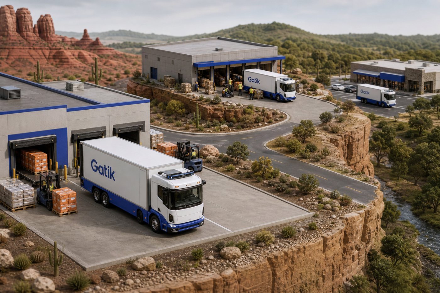 Gatik trucks move PepsiCo freight through regional distribution networks in three US states.