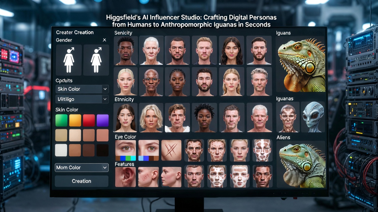 Higgsfield's AI Influencer Studio: Crafting Digital Personas from Humans to Anthropomorphic Iguanas in Seconds