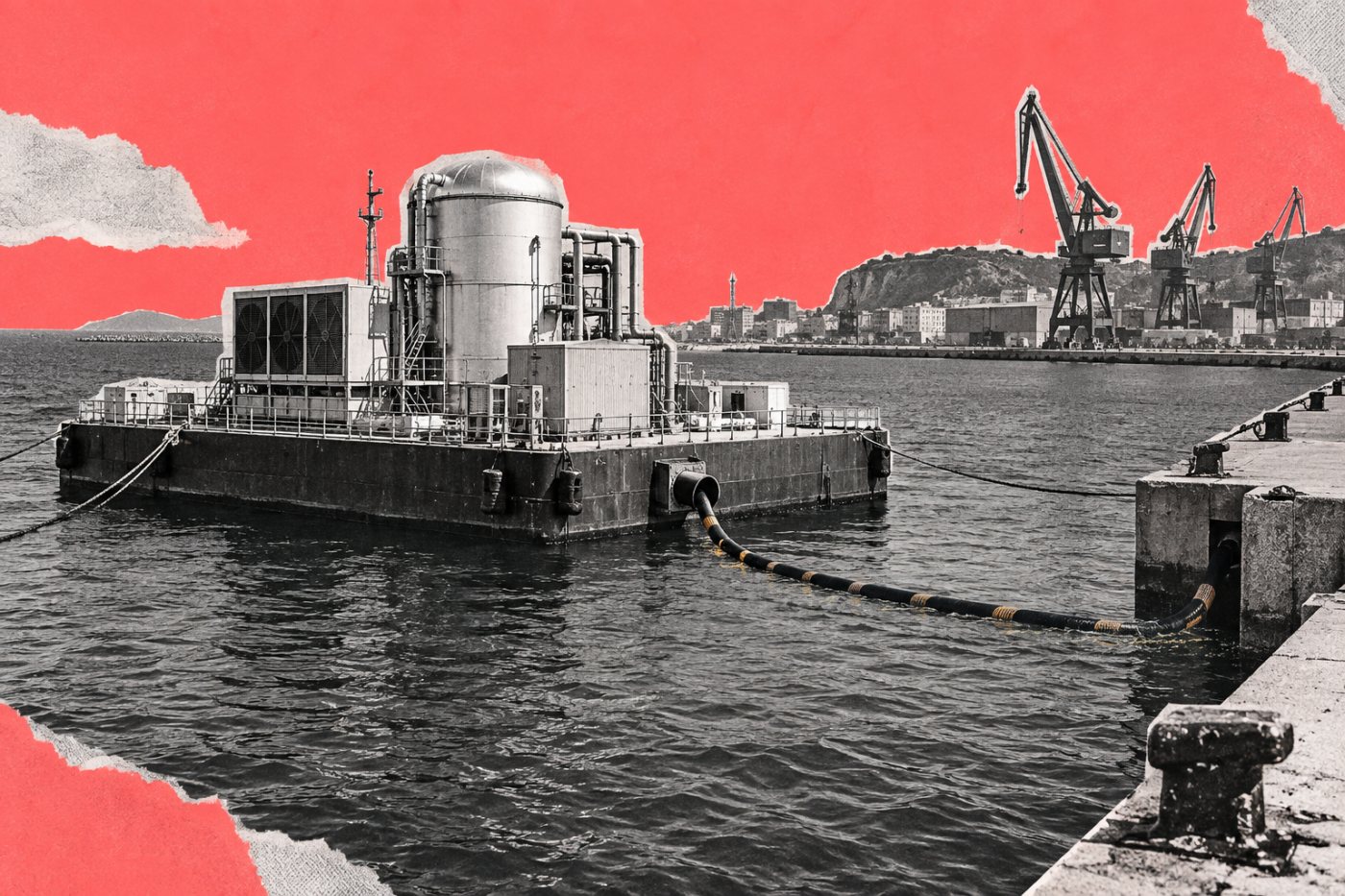 Sistema flutuante de cerca de 10 MW planejado pela Bluecore para atender infraestrutura portuária.