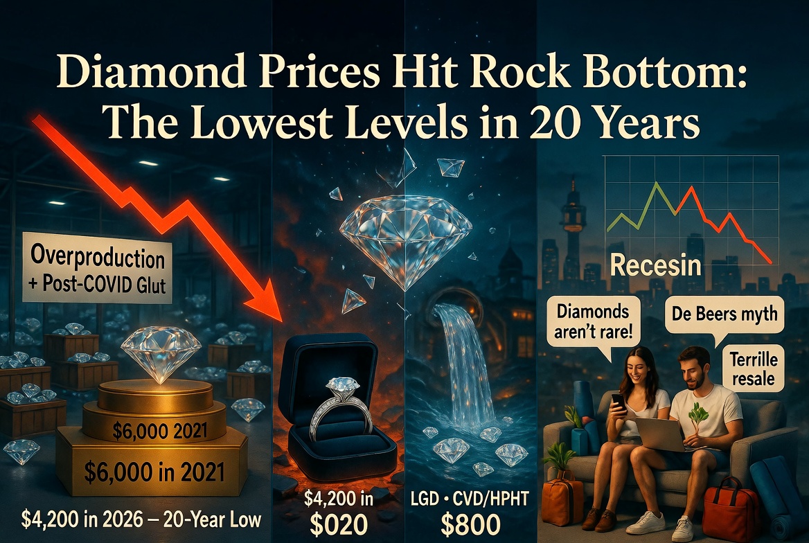 Diamond Prices Hit Rock Bottom: The Lowest Levels in 20 Years – And How the Market Went Off the Rails