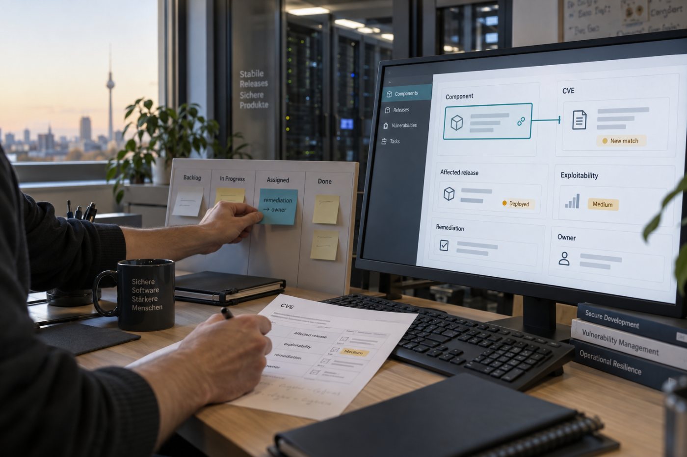 CVE-Warnung wird einer Komponente und der betroffenen Produktversion zugeordnet