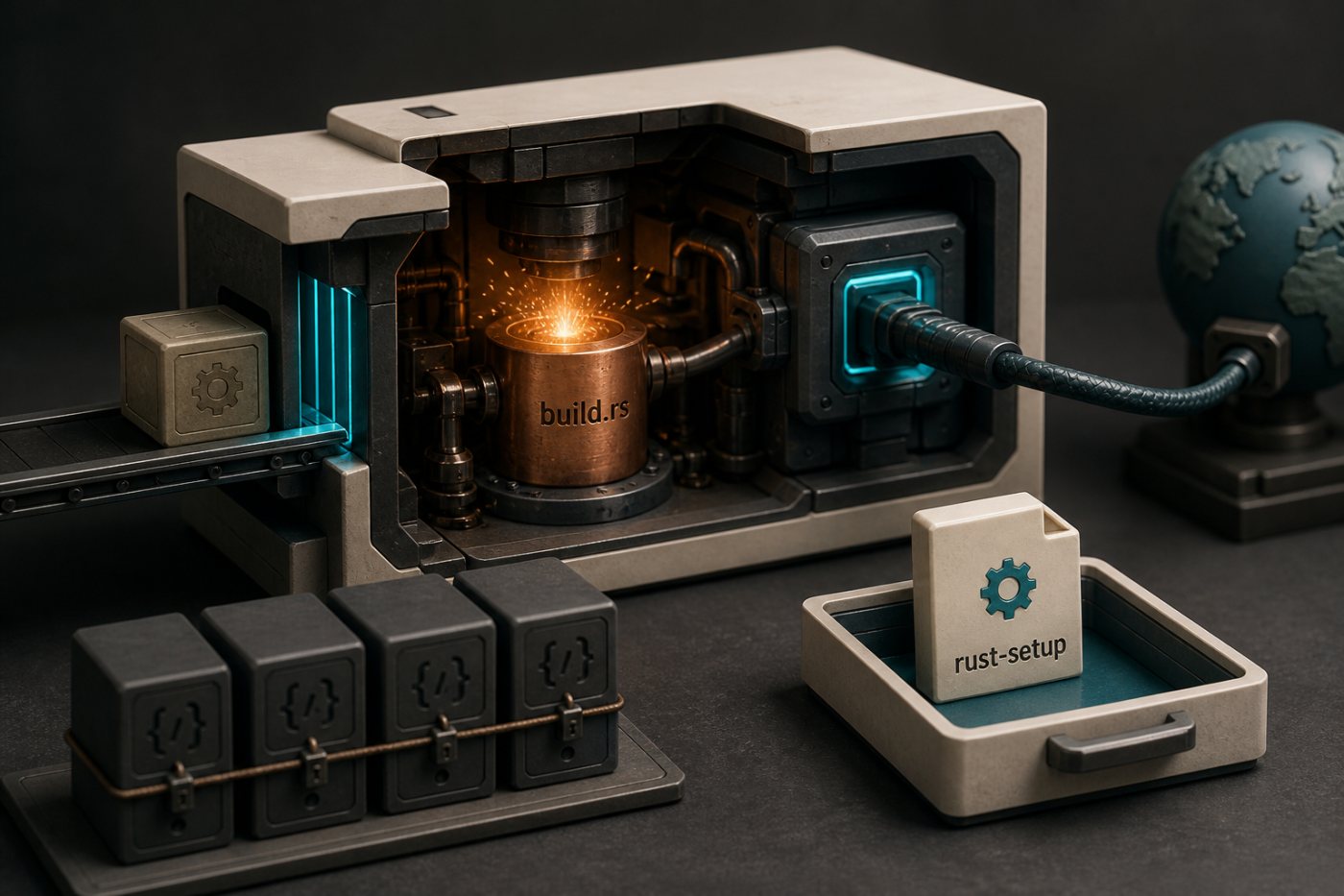 Cargo ejecuta el build.rs de proc-macro1 durante la compilación y crea rust-setup antes de usar funciones del crate.