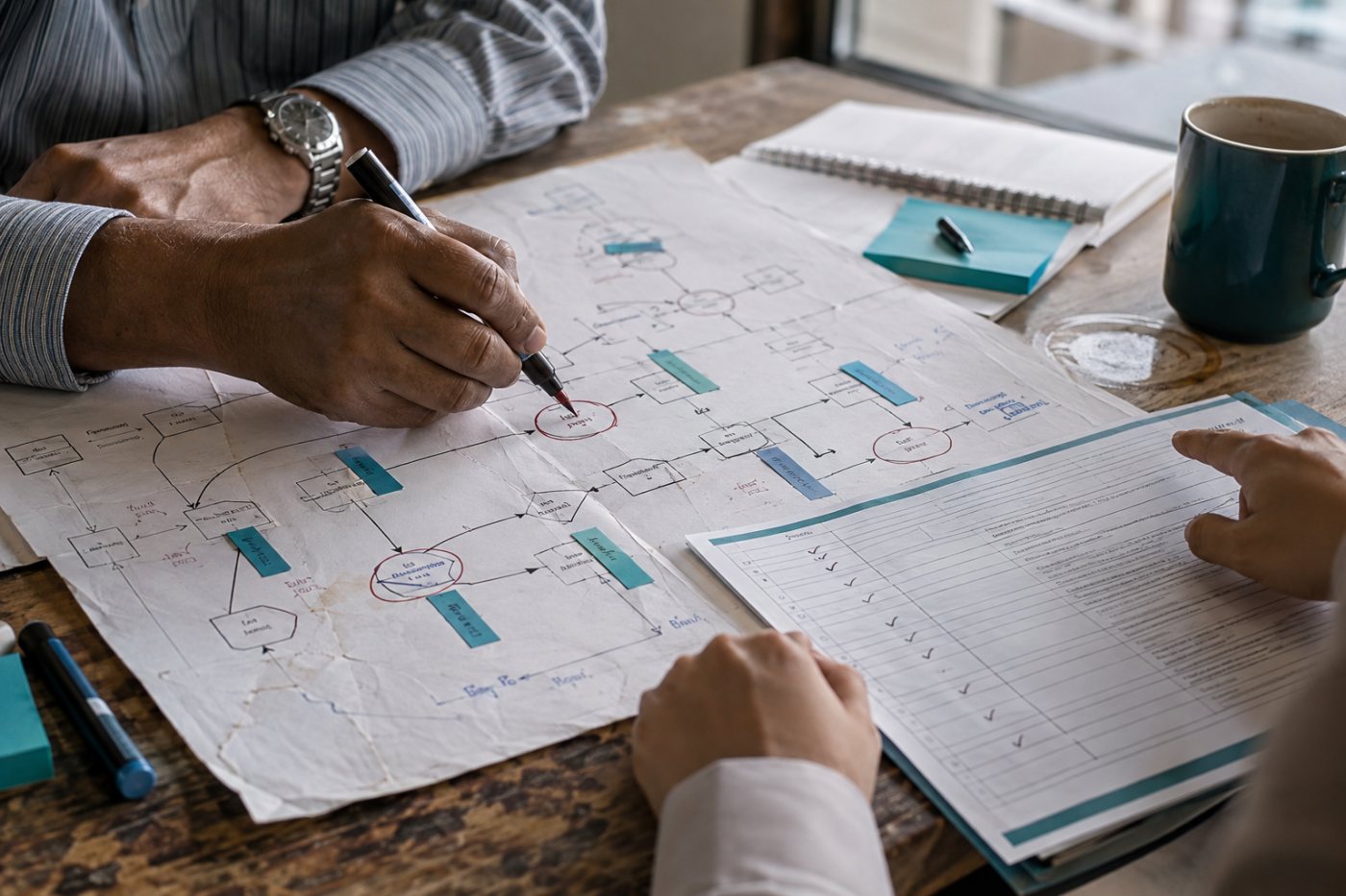 Quy trình nhiều bước được phân chia giữa AI agent và các điểm phê duyệt của con người theo hành vi Frontier Professional.