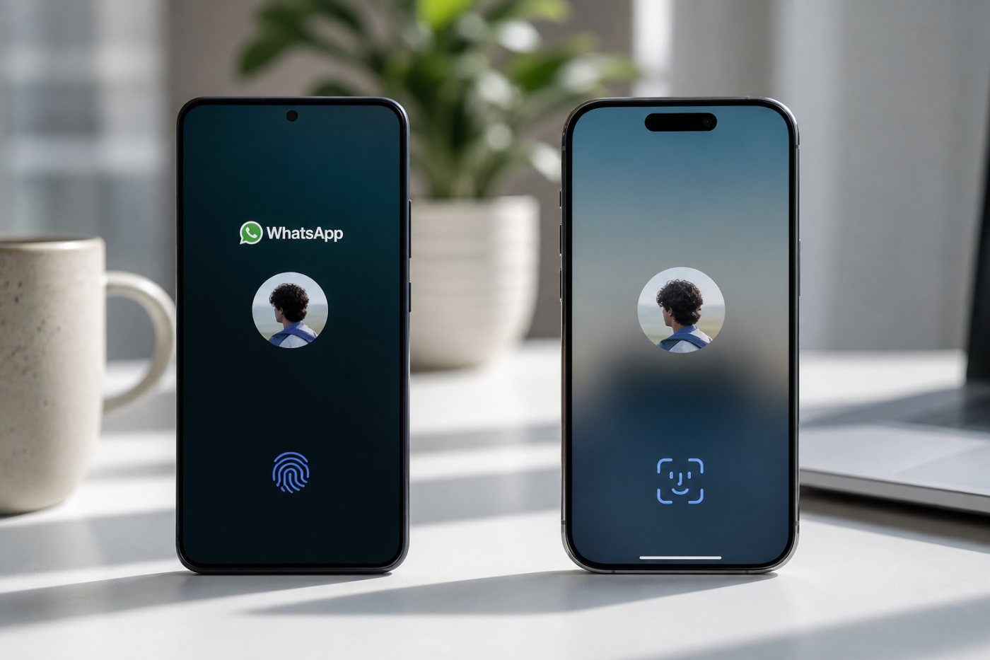 Ein WhatsApp-Konto nutzt getrennte Passkeys auf einem Android- und einem iOS-Gerät.