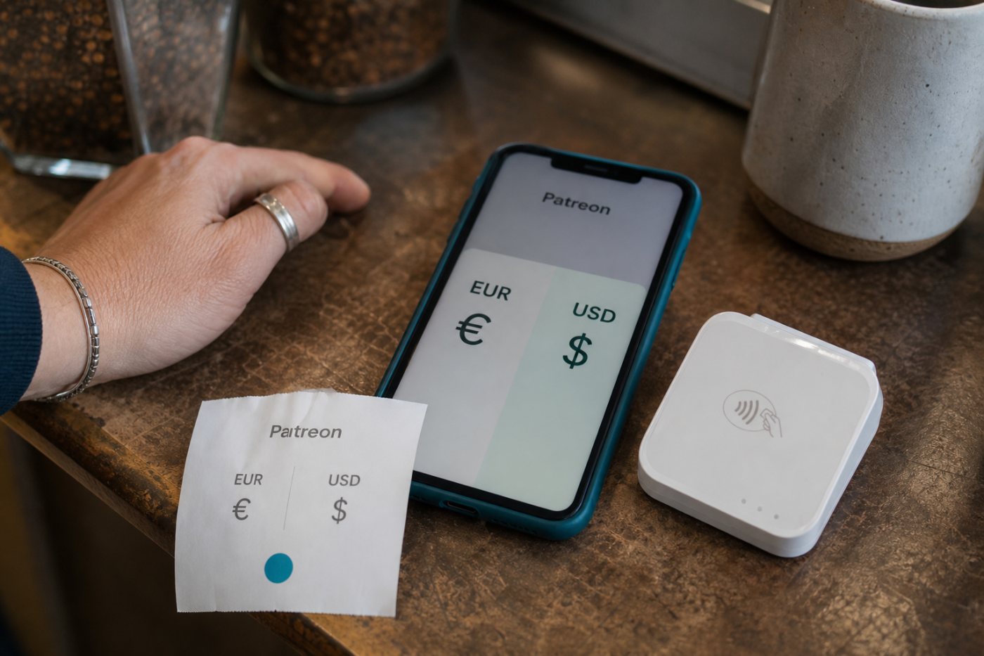 A foreign-currency Patreon payment adds a conversion fee before reaching a US creator’s balance.