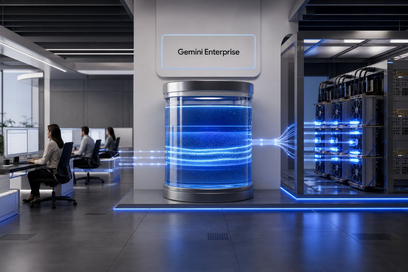 مقارنة بين مقاعد Gemini Enterprise ذات الحصص المجمعة وحمل وكيل متقطع تُحسب تكلفته وفق الاستهلاك الفعلي.