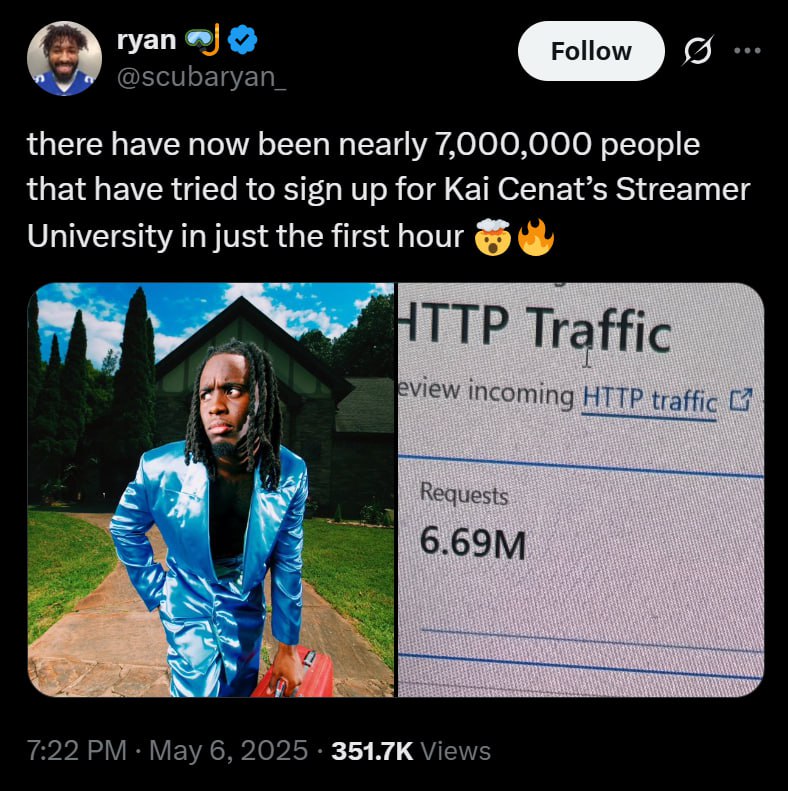 Kai Cenat’s Streamer University Launches with Overwhelming Demand, Crashing Website in Minutes