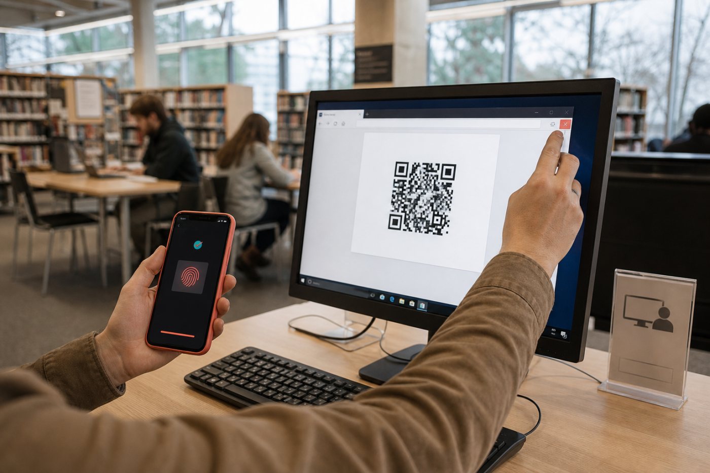 Вход в аккаунт на чужом компьютере через QR-код и подтверждение ключом на соседнем телефоне