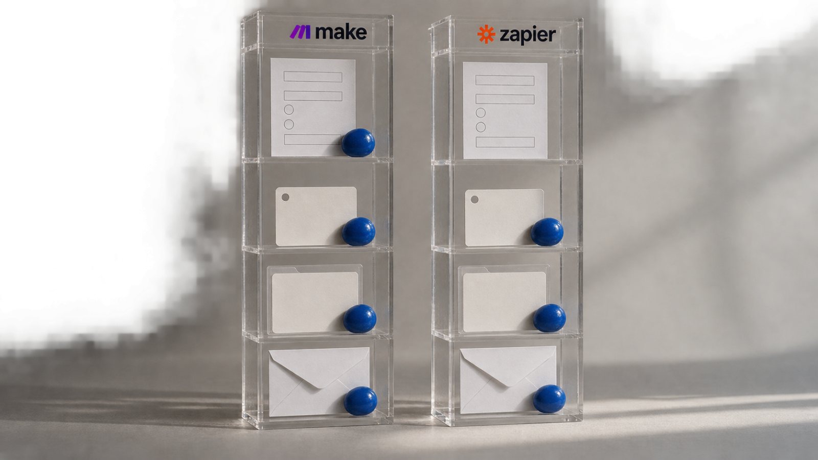 Make ou Zapier : un scénario en quatre étapes ne consomme pas pareil