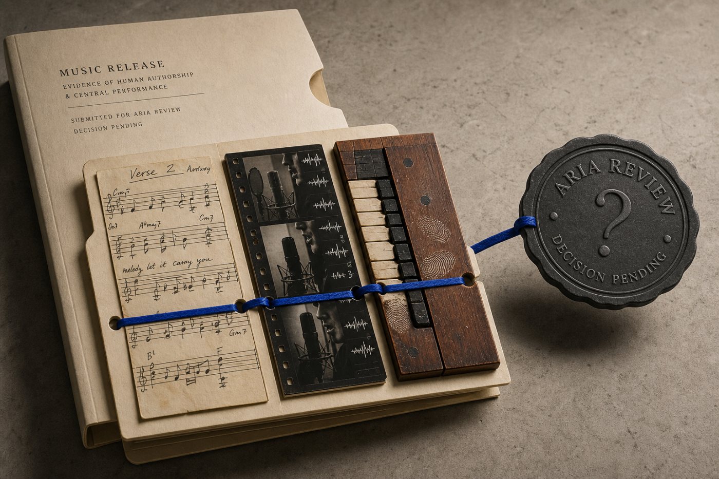 A rights holder provides evidence of human songwriting and central performances during an ARIA eligibility review.
