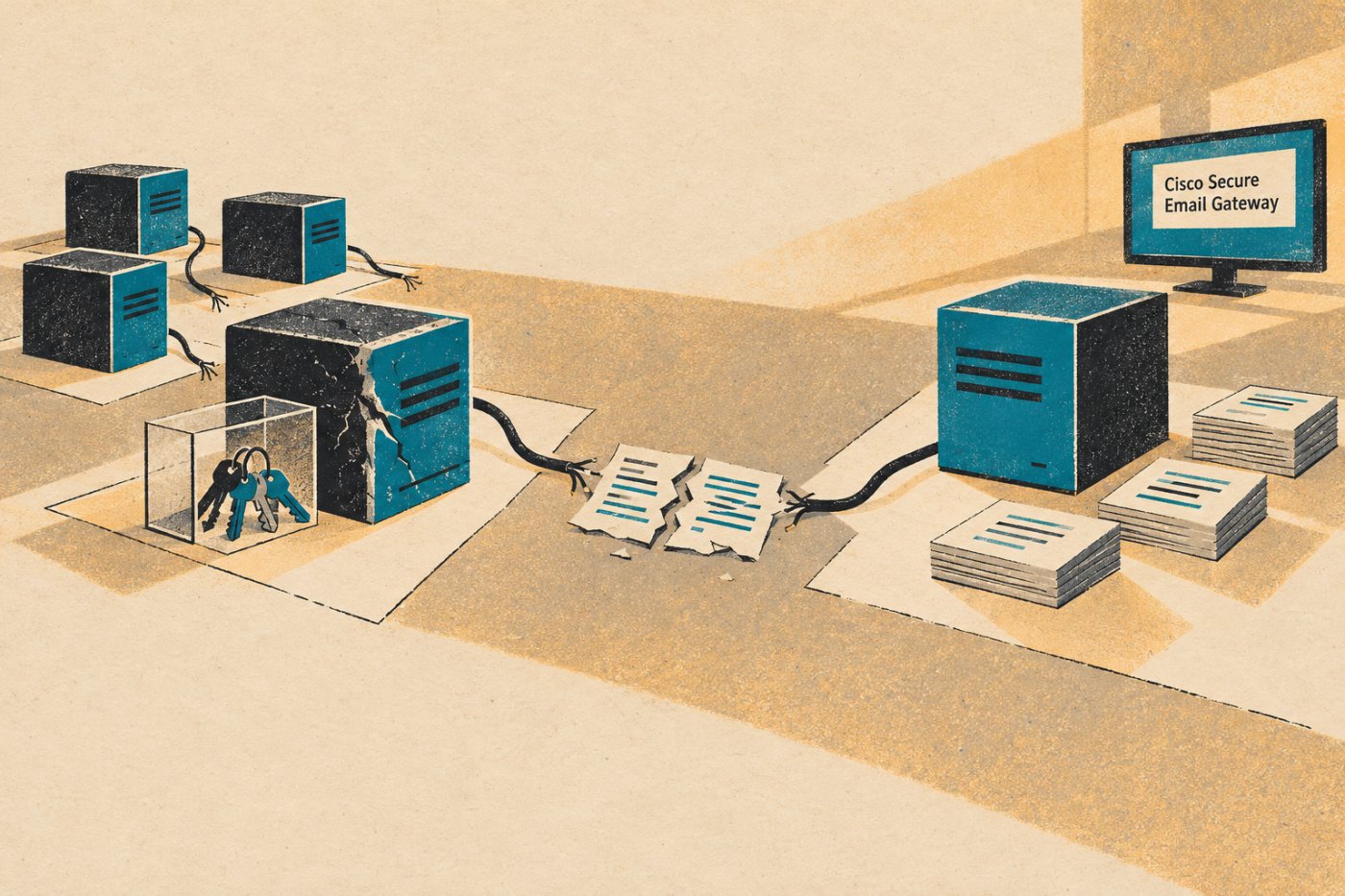 Podozrivá virtuálna inštancia Cisco Secure Email Gateway je oddelená od novej opravenej inštancie s nanovo vytvorenou konfiguráciou.