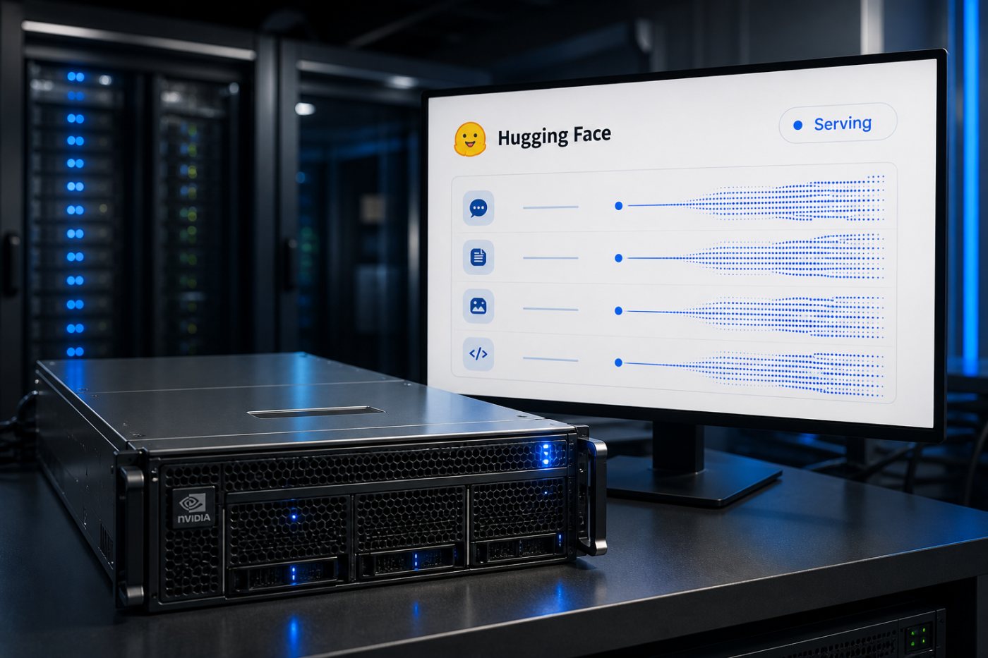 انتقال تطبيق تعلم آلي من تجربة في Hugging Face Spaces إلى نشر استدلال مخصص يخدم طلبات إنتاجية على عتاد أقوى.