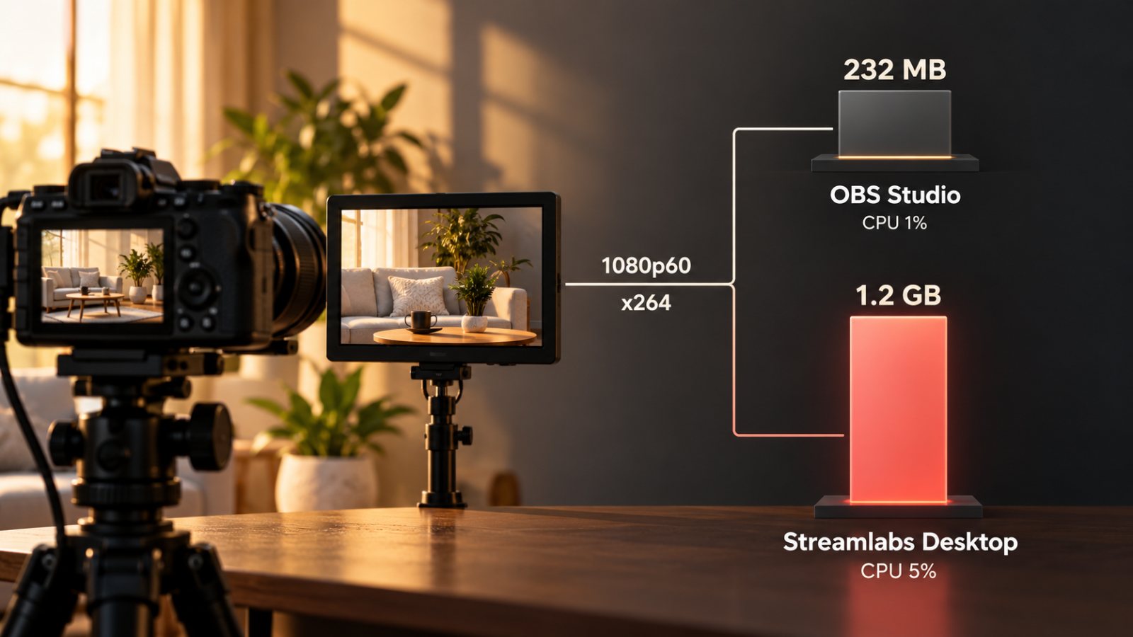 OBSかStreamlabsか、同一シーンでメモリ約5倍の実測