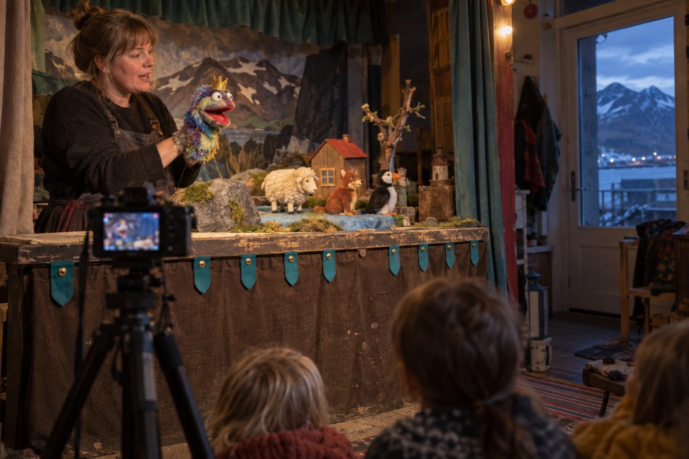 Barnamiðuð brúðusýning er tekin upp; slík barnamerking getur haft áhrif á hæfi YouTube-rásar til að bjóða aðild.